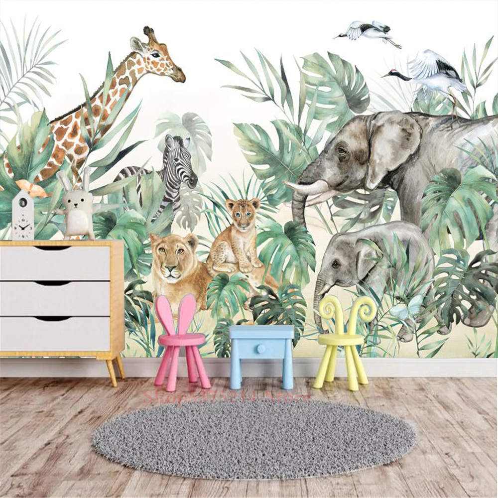 Baby Kids Room Decorative Wall - Baby Nursery Jungle Wallpaper บทวิจารณ์และราคา