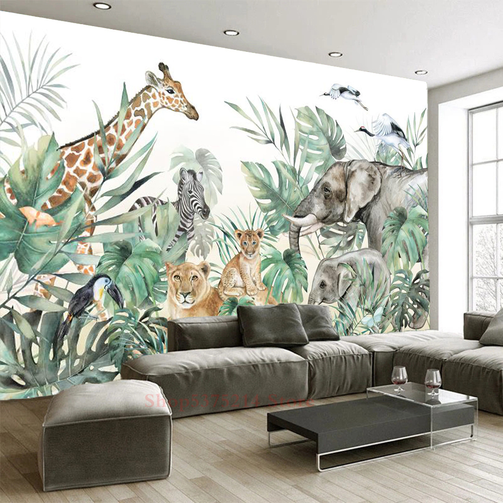 Baby Kids Room Decorative Wall - Baby Nursery Jungle Wallpaper บทวิจารณ์และราคา