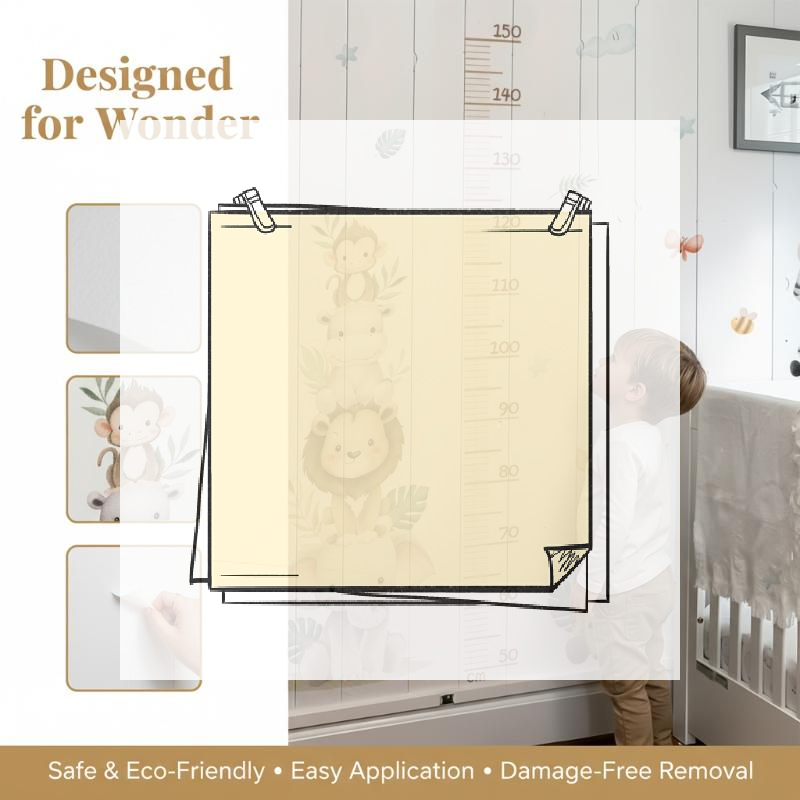 Children's Growth Chart Sticke - Baby Nursery Jungle Wallpaper บทวิจารณ์และราคา