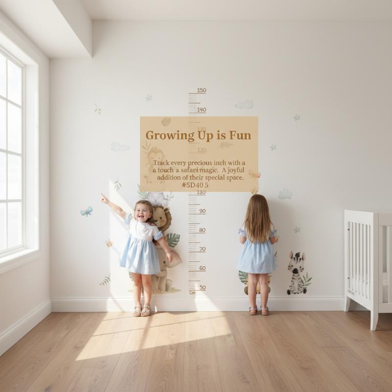 Children's Growth Chart Sticke - Baby Nursery Jungle Wallpaper บทวิจารณ์และราคา