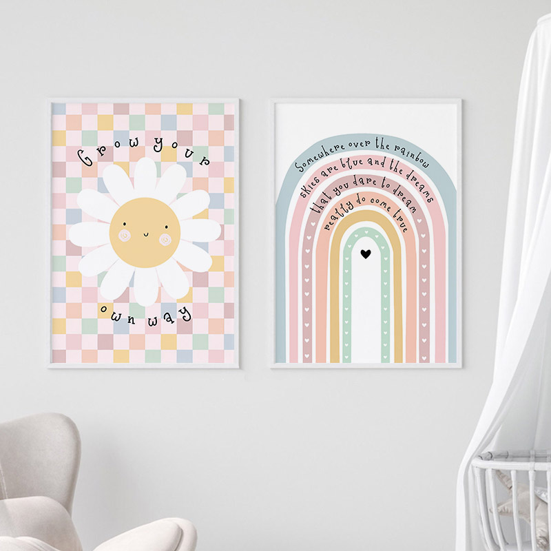 Sun Flower Rainbow Cloud Heart - Baby Nursery Modern บทวิจารณ์และราคา
