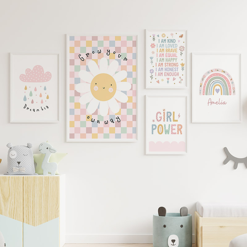 Sun Flower Rainbow Cloud Heart - Baby Nursery Modern บทวิจารณ์และราคา