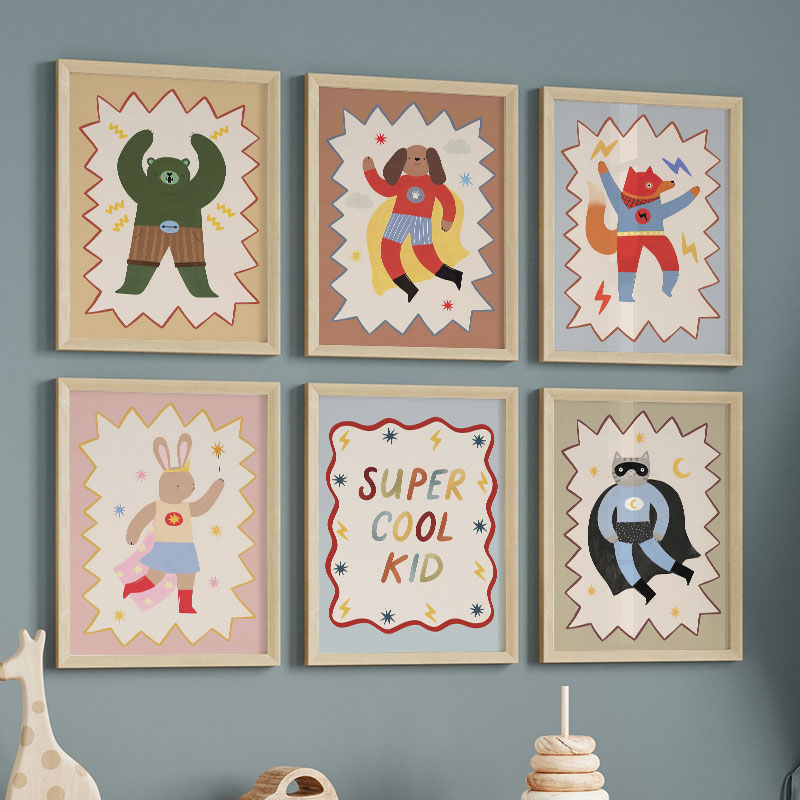Funny Cartoon Super Cool Kid N - Baby Nursery Modern บทวิจารณ์และราคา